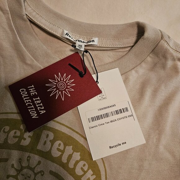 NWT Reformation Classic Crew T-shirt "Ibiza", Size XS - Picture 4 of 4